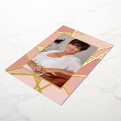 Invitation En Aluminium Elegant Pink Abstract Photo Memorial Funeral (Rotation)