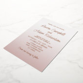 Invitation En Aluminium Élégant Pink & Rose Gold Calligraphy Mariage (Rotation)