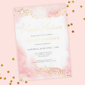 Invitation En Aluminium Élégant Pretty Rose Gold Parties scintillant Douce