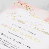 Invitation En Aluminium Élégant Pretty Rose Gold Parties scintillant Douce