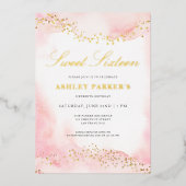 Invitation En Aluminium Élégant Pretty Rose Gold Parties scintillant Douce (Recto)
