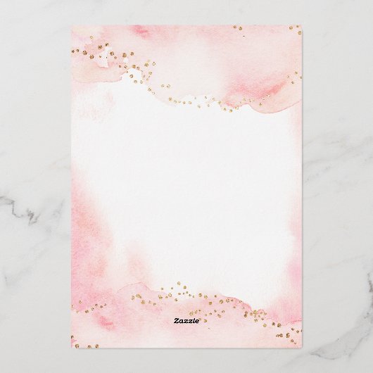Invitation En Aluminium Élégant Pretty Rose Gold Parties scintillant Douce (Verso)