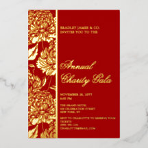 Élégant Red Botanical Charity Event Gala Party