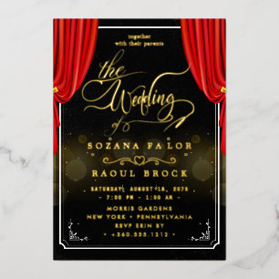 Invitation En Aluminium Élégant roman   Mariage rose Gold Foil