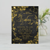 Invitation En Aluminium Élégant roman | Mariage rose Gold Foil (Debout devant)