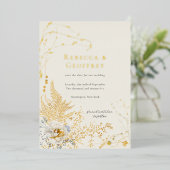 Invitation En Aluminium Élégant Romantique Ferns Florales Enregistrer la d (Debout devant)