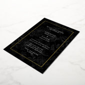 Invitation En Aluminium Élégant Romantique Floral Black Mariage Gold (Rotation)
