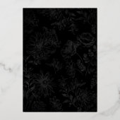 Invitation En Aluminium Élégant Romantique Floral Black Mariage Gold (Verso)