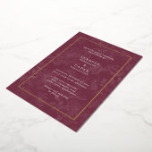 Invitation En Aluminium Élégant Romantique Floral Bugundy Mariage Gold (Rotation)