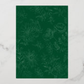 Invitation En Aluminium Élégant Romantique Floral Emerald Vert Mariage Or (Verso)