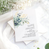 Invitation En Aluminium Elégant romantique Succulents Gold Greenery Mariag