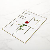Invitation En Aluminium Élégant Rose chic Stem Monogram Mariage (Rotation)