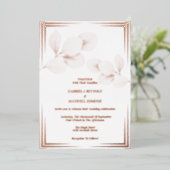 Invitation En Aluminium Élégant Rose Eucalyptus Mariage or (Debout devant)