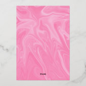 Invitation En Aluminium Élégant rose Fille Minimal Mariage Abstrait Or (Verso)