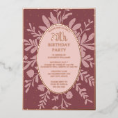 Invitation En Aluminium Elégant Rose Gold 70e fête d'anniversaire personna (Recto)