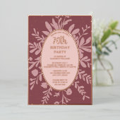 Invitation En Aluminium Elégant Rose Gold 70e fête d'anniversaire personna (Debout devant)