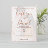Invitation En Aluminium Elégant Rose Gold avec mariage photo (Debout devant)