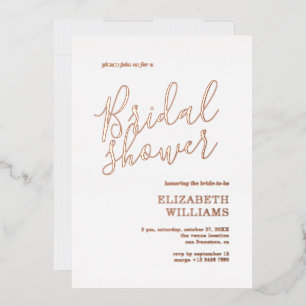 Invitation En Aluminium Élégant Rose Gold Bohème Minimaliste Baby Shower