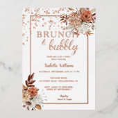 Invitation En Aluminium Elégant Rose Gold Boho Fête des mariées Foil Invit (Recto)