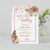 Invitation En Aluminium Elégant Rose Gold Boho Fête des mariées Foil Invit (Debout devant)