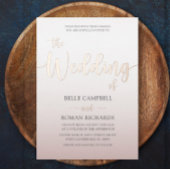 Invitation En Aluminium Élégant Rose Gold Calligraphy Script Mariage