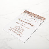 Invitation En Aluminium Élégant Rose Gold Foil Confetti (Rotation)