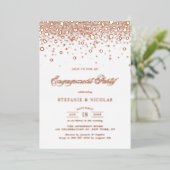 Invitation En Aluminium Élégant Rose Gold Foil Confetti (Debout devant)