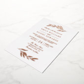 Invitation En Aluminium Élégant Rose Gold Foil Feuille moderne Mariage (Rotation)