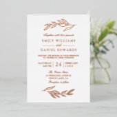 Invitation En Aluminium Élégant Rose Gold Foil Feuille moderne Mariage (Debout devant)