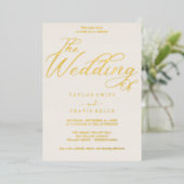 Invitation En Aluminium Élégant Rose Gold Foil | Mariage Blush (Debout devant)