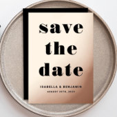 Invitation En Aluminium Élégant Rose Gold Foil Mariage Enregistrer La Date