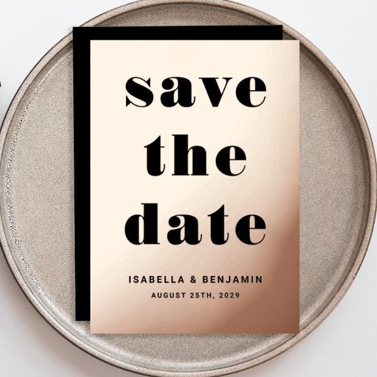 Invitation En Aluminium Élégant Rose Gold Foil Mariage Enregistrer La Date