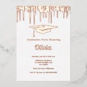 Invitation En Aluminium Élégant Rose Gold Graduation Party (Recto)