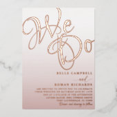Invitation En Aluminium Elégant Rose Gold Nous faisons mariage (Recto)