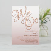 Invitation En Aluminium Elégant Rose Gold Nous faisons mariage (Debout devant)