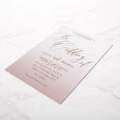 Invitation En Aluminium Élégant Rose Mariage de calligraphie or (Rotation)