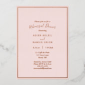 Invitation En Aluminium Élégant Rose moderne Blush Gold Rehearsal Dîner (Recto)