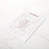 Invitation En Aluminium Élégant rose or feuille mariage (Rotation)