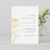 Invitation En Aluminium Élégant Rose Real Gold Mariage (Debout devant)