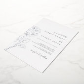 Invitation En Aluminium Élégant Rose Real Silver Mariage (Rotation)