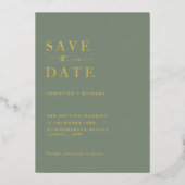 Invitation En Aluminium Elégant Sage green Wedding Enregistrer la date (Recto)