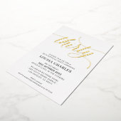 Invitation En Aluminium ELEGANT SCRIPT 30e anniversaire fête élégante or F (Rotation)