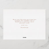 Invitation En Aluminium Élégant Script 3 Photo Chocolat Beige Christamas (Verso)