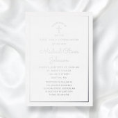 Invitation En Aluminium Élégant Script Argent Première communion