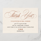 Invitation En Aluminium Élégant script blush rose logo commander merci (Recto)
