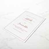 Invitation En Aluminium Élégant Script Bordure 50e anniversaire Enregistre (Rotation)