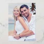 Invitation En Aluminium Élégant Script Classic Minimal Photo Mariage Gold (Verso)