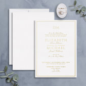 Invitation En Aluminium Élégant Script classique Monogramme Mariage or