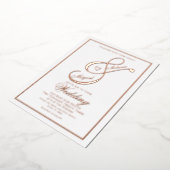 Invitation En Aluminium Élégant Script Coeur Ampersand Mariage Pressé (Rotation)