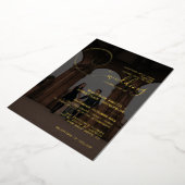 Invitation En Aluminium Élégant script de calligraphie gris foncé Mariage  (Rotation)